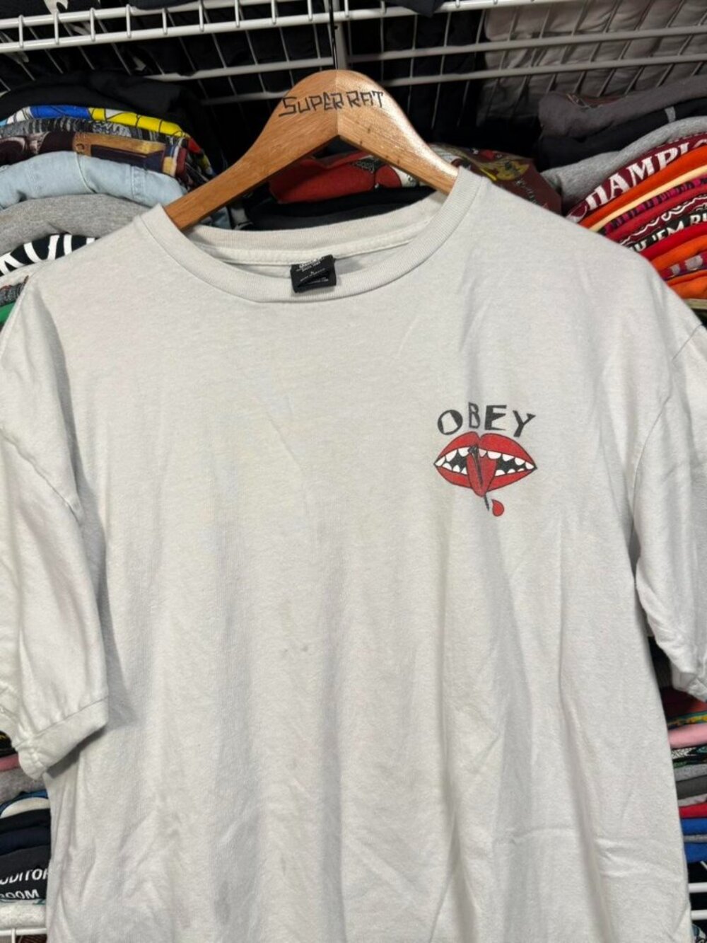 Obey talk is cheap graphic t shirt white.